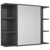 Bathroom Mirror Cabinet High Gloss Gray 31.5"x8.1"x25.2" Chipboard