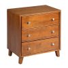 Medieval 3 Drawer Brown Bedroom Nightstand, End Table, Storage Cabinet