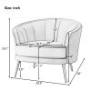 Modern PU Leather Tub Barrel Chair Leisure Accent Chair Upholstered Arm Club Chair for Living Room Meeting Room