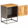 Bedside Cabinet Recycled Teak and Steel 15.7"x11.8"x19.7"