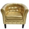 Tub Chair Armchairs Gold Faux Leather