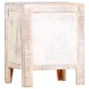 Bedside Cabinet White 15.7"x11.8"x19.6" Solid Acacia Wood