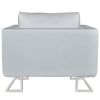 Cube Armchair White Leather