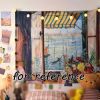 Window Venice Wall Tapestry Vintage Oil Painting Bedroom Dormitory Decorative Tapestry, 29x39 inch