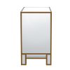 Modern Mirrored Nightstand with 2 Storage Cabinets for Living Room/Bedroom,Crystal Knobs