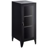 Storage Cabinet with 2 Adjustable Shelves 1 Door File Cabinet Metal Cupboard Office Locker for Bedroom Living Room Bathroom