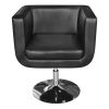 Armchair with Chrome Base Black Faux Leather