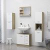 Bathroom Mirror White and Sonoma Oak 23.6"x4.1"x17.7" Chipboard