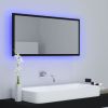 LED Bathroom Mirror Black 35.4"x3.3"x14.6" Chipboard