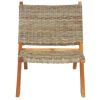 Relaxing Chair Natural Kubu Rattan and Solid Mahogany Wood