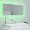 LED Bathroom Mirror White 39.4"x3.3"x14.6" Chipboard