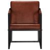 Armchair Brown Real Leather