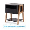 Nightstand Side Table Side Table with Storage Drawers and Open Shelves Solid Wood Nightstand with Solid Wood Legs Modern Nightstand for Bedroom Living