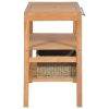 Bathroom Vanity Cabinet with 2 Baskets Solid Teak 29.1"x17.7"x29.5"