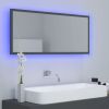 LED Bathroom Mirror Gray 39.4"x3.3"x14.6" Chipboard