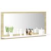 Bathroom Mirror White and Sonoma Oak 31.5"x4.1"x14.6" Chipboard