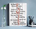 Motivational Wall Art Retro Background Canvas Wall Art Family Rules Wall Picture Prints Black and White Modern Pictures for Home Living Room Bedroom D