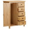 Wardrobe 29.9"x20.5"x41.3" Solid Oak Wood