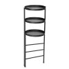 3 Tier Foldable Metal Plant Stand with Trays for Living Room, Bedroom, Balcony, Hallway, Black