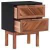 Nightstand 15.7"x11.8"x20.9" Solid Acacia Wood and MDF