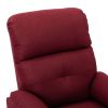 Electric Recliner Chair Wine Red Fabric