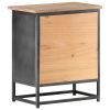 Bedside Cabinet Gray 15.7"x11.8"x19.7" Solid Acacia Wood