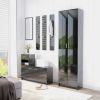 Hallway Wardrobe High Gloss Black 21.7"x9.8"x74.4" Chipboard