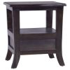 Bedside Cabinet Light Black Coffee Solid Mahogany Wood