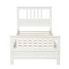 Wood Platform Bed with Headboard and Footboard, Twin (White)