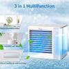 Portable Air Conditioner Fan, Personal Evaporative Air Cooler and 800ml Humidifier with USB Charging Quiet Mini Space Cooling Fan with LED Light Adjus