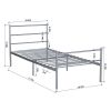 Voilamart Metal Bed Frame Heavy Duty Steel Bedroom Foundation Headboard Twin Size Silver