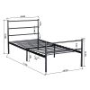 Voilamart Metal Bed Frame Heavy Duty Steel Bedroom Foundation Headboard Twin Size Black