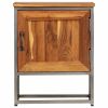 Bedside Cabinet Recycled Teak and Steel 15.7"x11.8"x19.7"