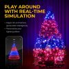 LinkedSparx LED Christmas Lights, 300 LED 78.5ft App-Controlled Smart Indoor String Lights with Green Wire, 5 Music Modes for Party Holiday Wedding De