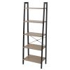 5 Tiers Industrial Ladder Shelf,Bookshelf, Storage Rack Shelf for Office, Bathroom, Living Room RT