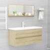 Bathroom Mirror Sonoma Oak 39.4"x4.1"x14.6" Chipboard