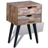 Side Cabinet with 2 Drawers Reclaimed Teak Wood