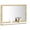 Bathroom Mirror White and Sonoma Oak 23.6"x4.1"x14.6" Chipboard