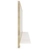 Bathroom Mirror White and Sonoma Oak 39.4"x4.1"x14.6" Chipboard