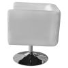 Armchair with Chrome Base White Faux Leather