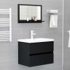 Bathroom Mirror Black 23.6"x4.1"x14.6" Chipboard