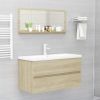 Bathroom Mirror Sonoma Oak 35.4"x4.1"x14.6" Chipboard