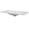 36" Single Bathroom Vanity Top with White Basin, 3-Faucet Holes, Ceramic