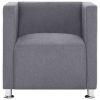 Cube Armchair Light Gray Fabric