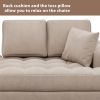 [VIDEO provided]64" Deep Tufted Upholstered Textured Fabric Chaise Lounge,Toss Pillow included,Living room Bedroom Use,Warm Grey