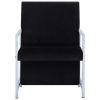 Armchair with Chrome Feet Black Velvet