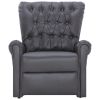 Reclining Chair Gray Faux Leather