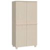 Wardrobe Honey Brown 35"x19.7"x70.9" Solid Wood Pine