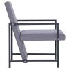 Armchair with Chrome Feet Light Gray Fabric