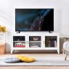 TV cabinet with large space 1 shelf metal home TV stand for living room bedroom for TVs Up to 55&quot;